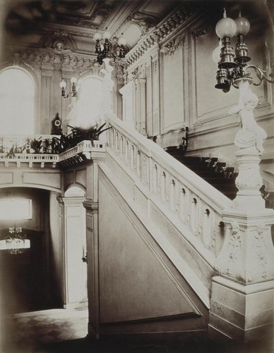 A Sztroganov-palota Szentpéterváron. Nagy lépcsőház alsó előcsarnokkal, 1860-as évek alkotó: Giovanni Bianchi