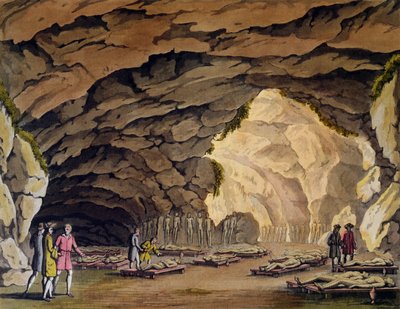 A Guancsok sírbarlangja, Jules Ferrario "Le Costume Ancien et Moderne" című művéből, kiadva Milánóban, 1820 körül. alkotó: Giovanni Bigatti