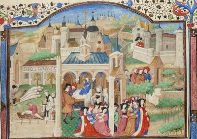 Dekameron, A Dekameron elbeszélőinek távozása Firenzéből alkotó: Giovanni Boccaccio