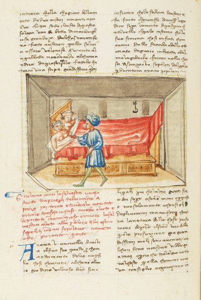 Dekameron, A múlt; Girolamo Sighieri Salvestra hálószobájában, Negyedik nap, novella 8. alkotó: Giovanni Boccaccio