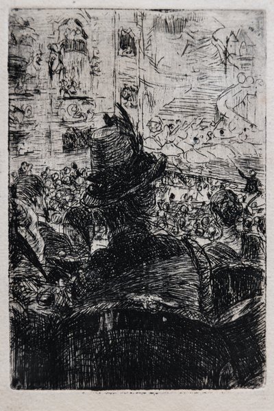 A párizsi Operában, 1880 körül (csíkos papíron) alkotó: Giovanni Boldini