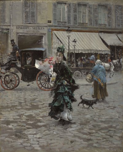 Átkelés az utcán, 1873-75 alkotó: Giovanni Boldini