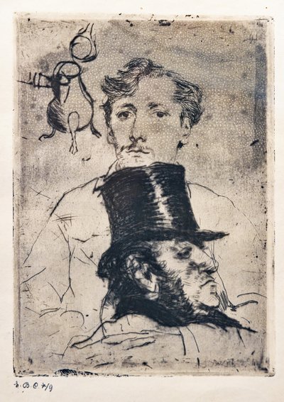 Rodenbach portréja (rézkarc és szárazhús) alkotó: Giovanni Boldini