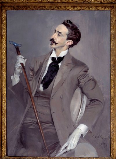 Robert de Montesquiou gróf (1855-1921), francia Dandy író portréja. Giovanni Boldini (1842-1931) festménye alkotó: Giovanni Boldini