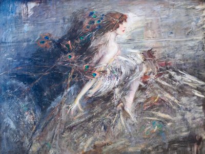 Casati márkiné portréja pávatollas alkotó: Giovanni Boldini