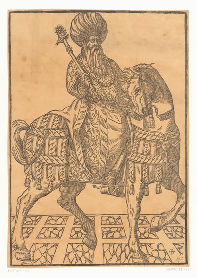 Férfi turbánnal lóháton alkotó: Giovanni Britto
