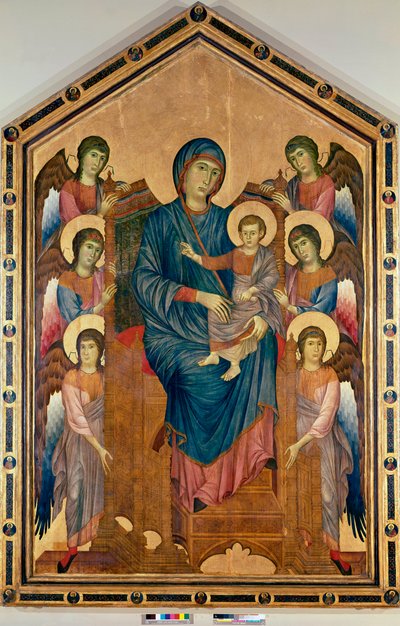 A Szűz és a Gyermek Majeste-ben hat angyallal körülvéve (13. század, tempera fán) alkotó: Giovanni Cimabue
