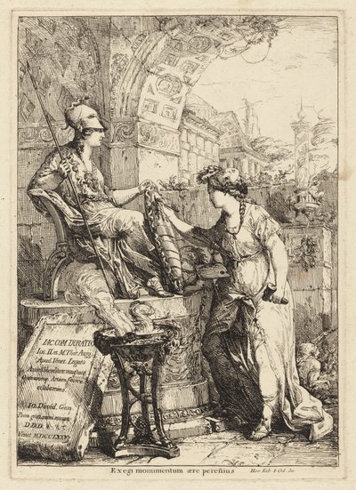 Egi Monumentum (Minerva pajzsára felírt művészet) alkotó: Giovanni David