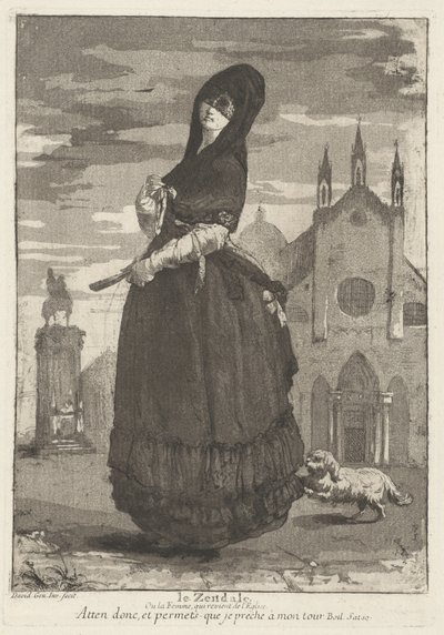 Le Zendale (Csuklyás nő, avagy a templomból visszatérő nő) alkotó: Giovanni David
