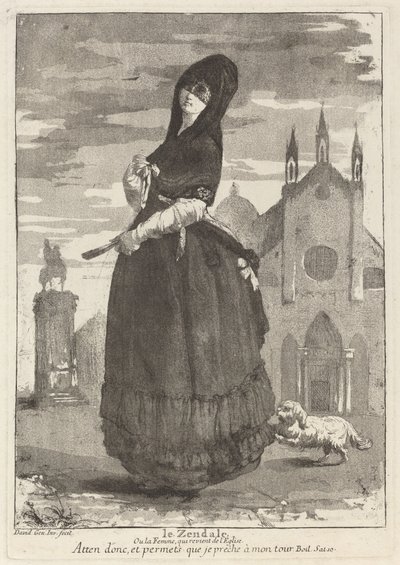 Le Zendale (Csuklyás nő, avagy a templomból visszatérő nő) alkotó: Giovanni David