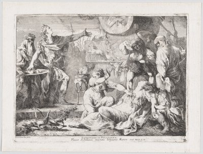 Polyxena feláldozása, 1776. alkotó: Giovanni David