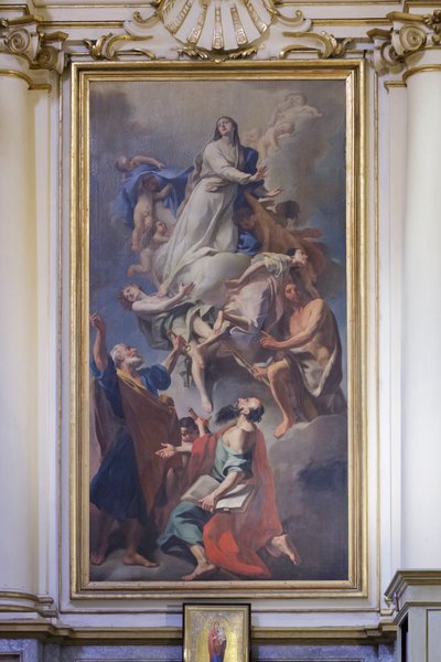 A Szűzanyának szentelt festmény, Domenico Pestrini, a San Luca-i Madonna szentélye alkotó: Giovanni Domenico Piestrini