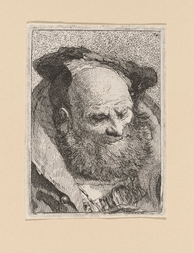 Szakállas öregember, a Raccolta di Teste-ből (Fejgyűjtemény) alkotó: Giovanni Domenico Tiepolo