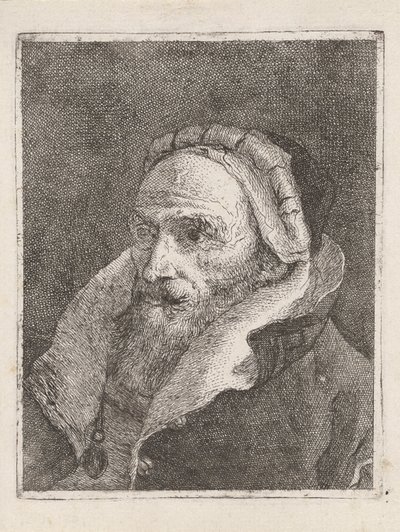 Szakállas, sapkás öregember, a Raccolta di Teste-ből (Fejgyűjtemény) alkotó: Giovanni Domenico Tiepolo