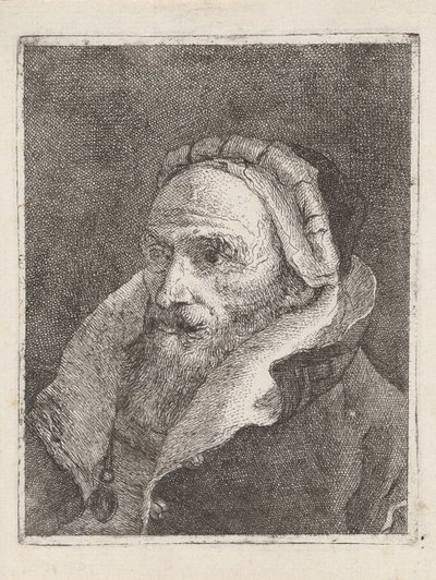 Sapkás, szakállas öregember, a Raccolta di Teste (Fejgyűjtemény) című műből alkotó: Giovanni Domenico Tiepolo