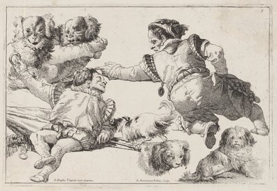 Törpék és kutyák alkotó: Giovanni Domenico Tiepolo