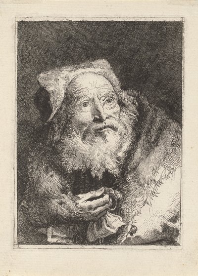 Idős férfi karkötővel, a Raccolta di Teste-ből (Fejgyűjtemény) alkotó: Giovanni Domenico Tiepolo