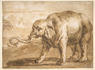 Elefánt tájban alkotó: Giovanni Domenico Tiepolo