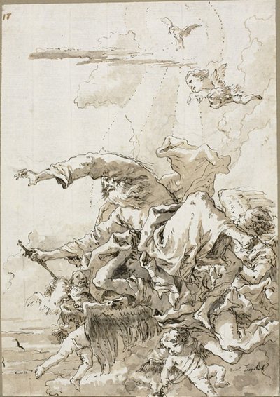 Az Atya Isten, akit angyalok támogatnak a felhőkben, II alkotó: Giovanni Domenico Tiepolo