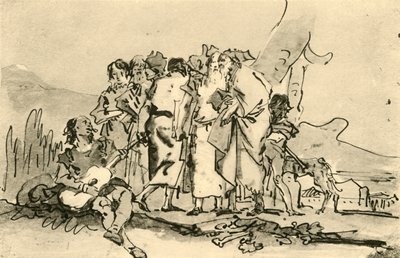 Idős és fiatal férfiak csoportja, 18. század közepe-vége, 1928 alkotó: Giovanni Domenico Tiepolo
