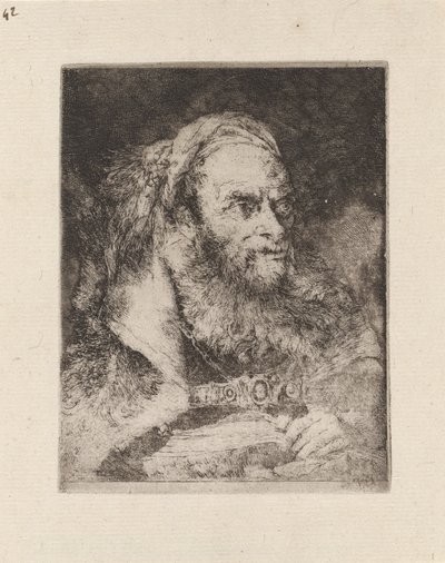 Egy keleti fej, egy könyv a kézben, a Raccolta di Teste-ből (Fejgyűjtemény) alkotó: Giovanni Domenico Tiepolo