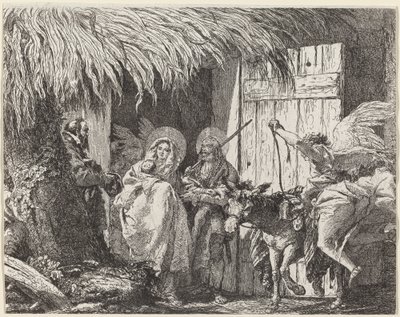 József és Mária indulni készülnek alkotó: Giovanni Domenico Tiepolo