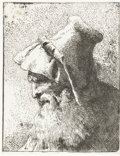 Férfi szakállal és kalappal Fejgyűjtemény (sorozat címe) Raccolta di Teste (sorozat címe) alkotó: Giovanni Domenico Tiepolo