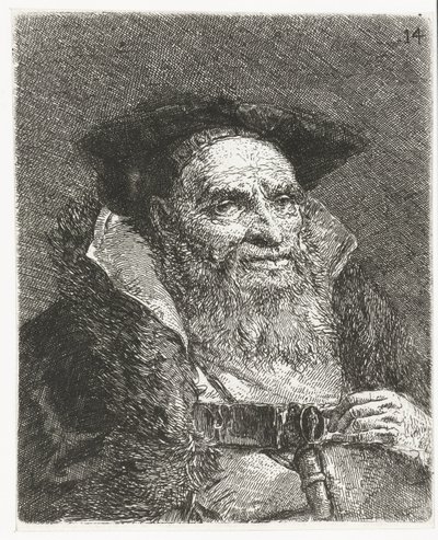 Férfi berettel Fejgyűjtemény (sorozat címe) Raccolta di Teste (sorozat címe) alkotó: Giovanni Domenico Tiepolo