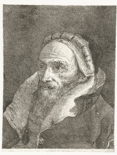 Férfi magasra hajtott köpenygallérral Fejgyűjtemény (sorozat címe) Raccolta di Teste (sorozat címe) alkotó: Giovanni Domenico Tiepolo