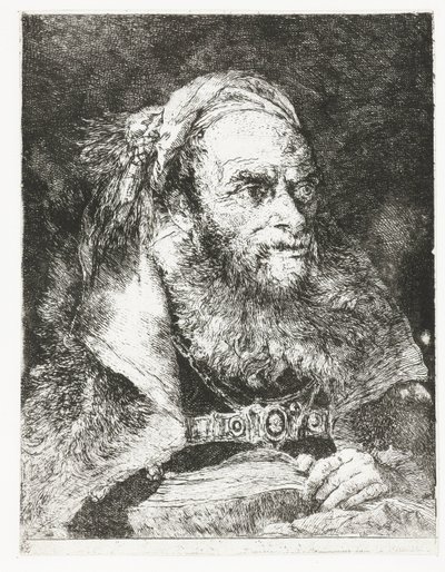 Férfi nyitott könyv Fejgyűjtemény (sorozat címe) Raccolta di Teste (sorozat címe) alkotó: Giovanni Domenico Tiepolo