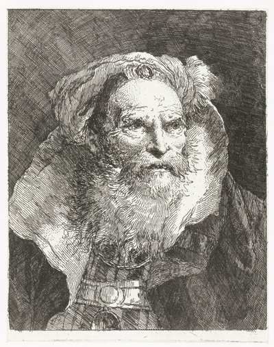 Férfi turbánnal és magas állógallérral Fejgyűjtemény (sorozat címe) Raccolta di Teste (sorozat címe) alkotó: Giovanni Domenico Tiepolo
