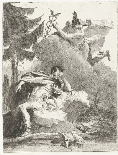 Mercurius megjelenik Aeneas álmában alkotó: Giovanni Domenico Tiepolo