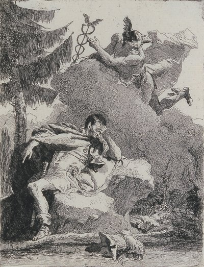 Merkúr megjelenik Aeneasnak álomban, 1757. alkotó: Giovanni Domenico Tiepolo