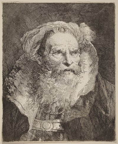 Meditáló öregember alkotó: Giovanni Domenico Tiepolo