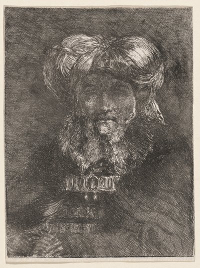 Rembrandt stílusában festett öregember alkotó: Giovanni Domenico Tiepolo