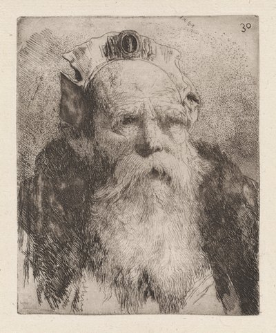 Szakállas öregember, a Raccolta di Teste-ből (Fejgyűjtemény) alkotó: Giovanni Domenico Tiepolo