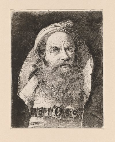 Öreg ember kis turbánnal, a Raccolta di Teste-ből (Fejgyűjtemény) alkotó: Giovanni Domenico Tiepolo