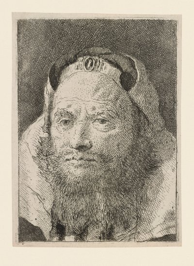 Szakállas öregember, a Raccolta di Teste-ből (Fejgyűjtemény) alkotó: Giovanni Domenico Tiepolo