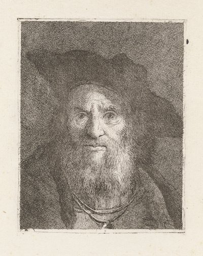 Kalapos öregember, a Raccolta di Teste-ből (Fejgyűjtemény) alkotó: Giovanni Domenico Tiepolo