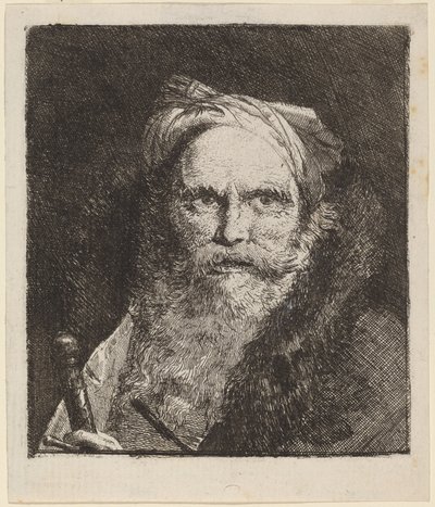 Öreg ember karddal alkotó: Giovanni Domenico Tiepolo