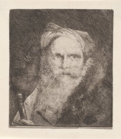Öregember karddal, a Raccolta di Teste (Fejgyűjtemény) sorozatból alkotó: Giovanni Domenico Tiepolo