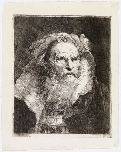 Turbános öregember, jobbra fordulva alkotó: Giovanni Domenico Tiepolo