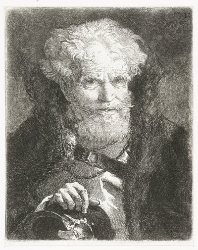 Öreg férfi köpenyben, prémes gallérral és sisakkal Fejgyűjtemény (sorozat címe) Raccolta di Teste (sorozat címe) alkotó: Giovanni Domenico Tiepolo