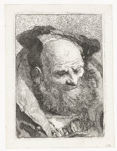 Szakállas öregember Fejgyűjtemény (sorozat címe) Raccolta di Teste (sorozat címe) alkotó: Giovanni Domenico Tiepolo