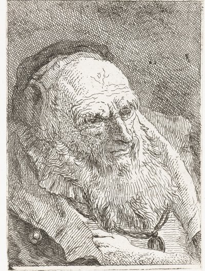 Idős férfi a köpenye alá dugott kézzel alkotó: Giovanni Domenico Tiepolo
