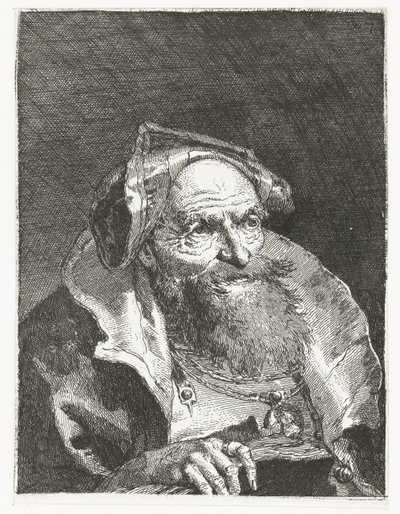 Öreg ember lánccal és könyvvel Fejgyűjtemény (sorozat címe) Raccolta di Teste (sorozat címe) alkotó: Giovanni Domenico Tiepolo