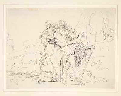 Priamosz és társai Trója falain kívül alkotó: Giovanni Domenico Tiepolo