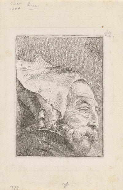 Egy öregember profilja, a Raccolta di Teste-ből (Fejgyűjtemény) alkotó: Giovanni Domenico Tiepolo
