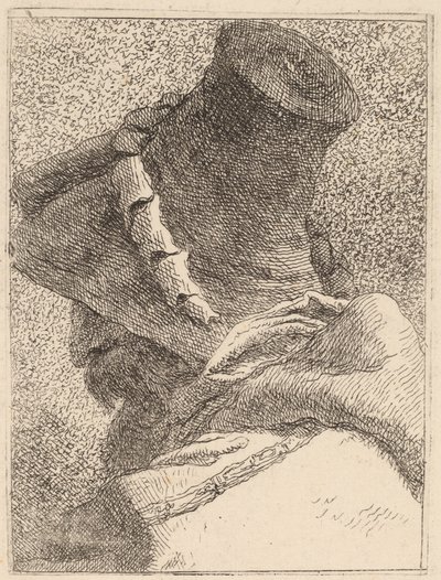 Egy kalapos öregember profilja alkotó: Giovanni Domenico Tiepolo
