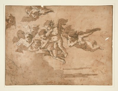 Putti repül a felhőkben alkotó: Giovanni Domenico Tiepolo